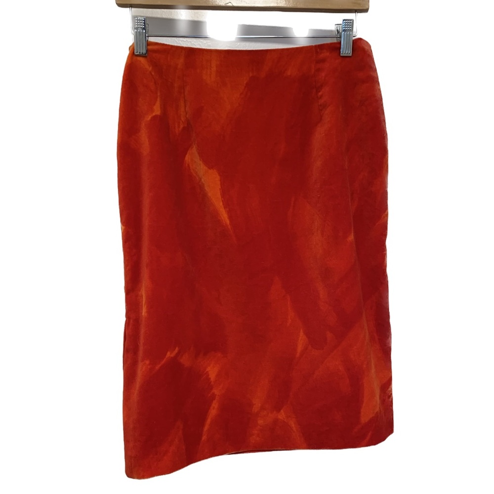 Vintage 90s red orange velvet skirt